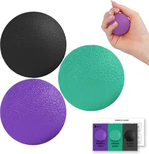 3 Pack Stress Balls for Adults, Hand Strengthening Devices Exercise Balls Physical Therapy Ball, Squeeze Balls for Hand Therapy, Hand Exerciser for Hand Finger Forearm Wrist Training and Relax