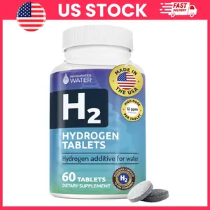 Hydrogen Water Tablets for Drinking Water | Molecular Hydrogen H2 Water Tablets with Magnesium | Unflavored Hydration Drink Tablets, Non-GMO Vegan Water Supplement | Fast Dissolving Hydrogen Water Tablets for Travel, Gym & Daily Hydration, 60 Count