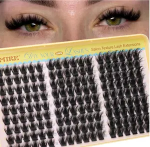 JIMIRE Manga Lash Clusters Wispy Fluffy Cluster Eyelash Extensions CC Curly 14-18MM Fluffy Eyelash Clusters Easy to Apply DIY Thick Volume Individual Lashes Extensions at Home 162Pcs Pack