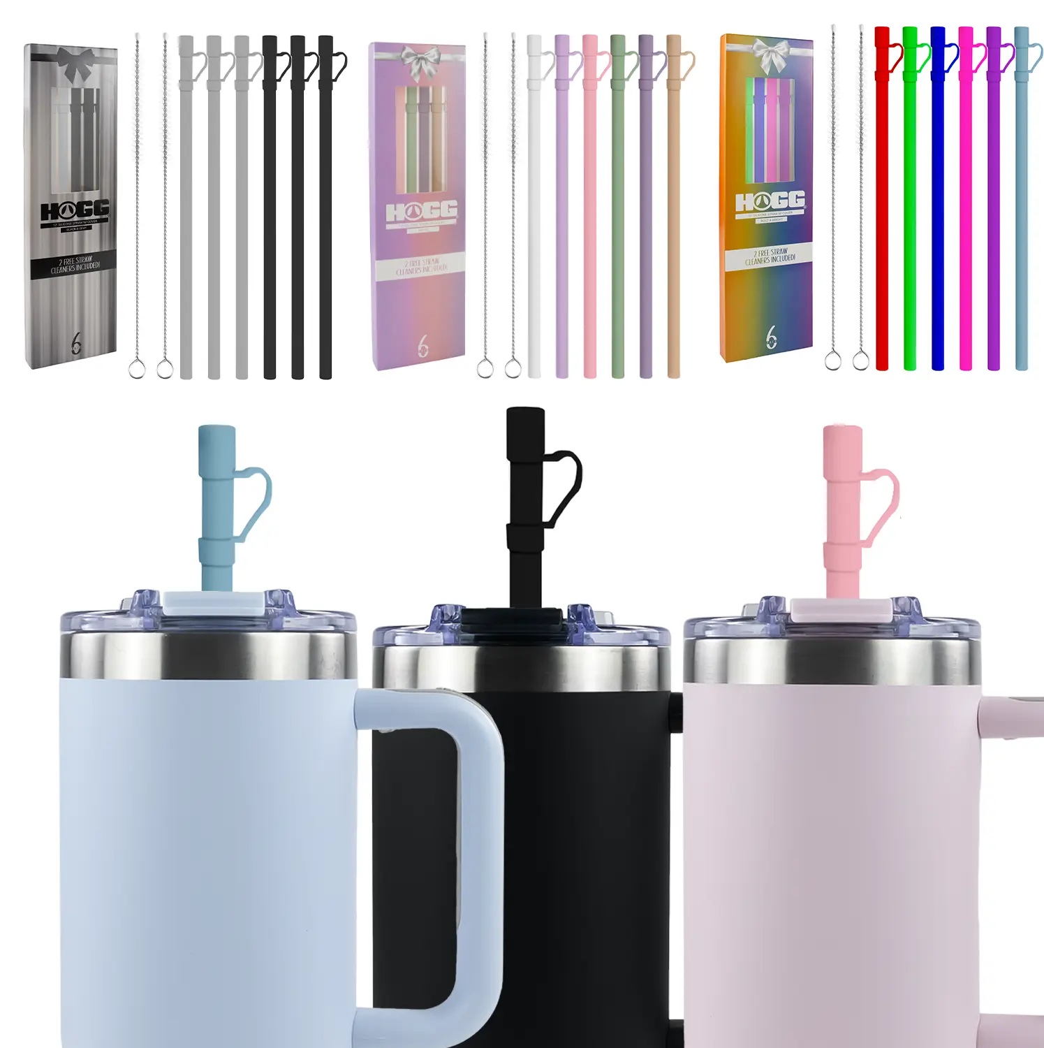 12" SILICONE STRAW W/ COVER & 2 CLEANERS (6 PACK) 12" SILICONE STRAW W/ COVER & 2 CLEANERS (6 PACK)