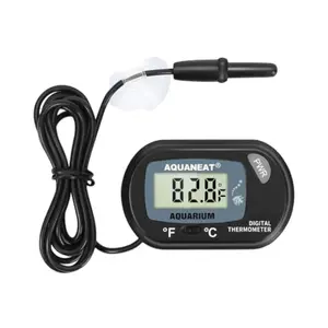 Aquaneat Digital Aquarium Thermometer with Probe and Suction Cup – LCD Display for Fish Tank Temperature