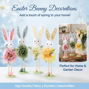 HaloJoy Easter Bunny Standing Decor – Spring Rabbit Figurine Table Decoration 1PC