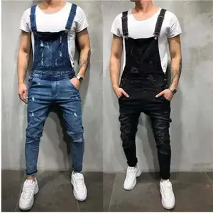Fashion Men's Jeans Overalls High Street Ripped Denim Jumpsuits Hip Hop Men Cargo Bib Pants Cowboy Male Jean Dungarees 2025