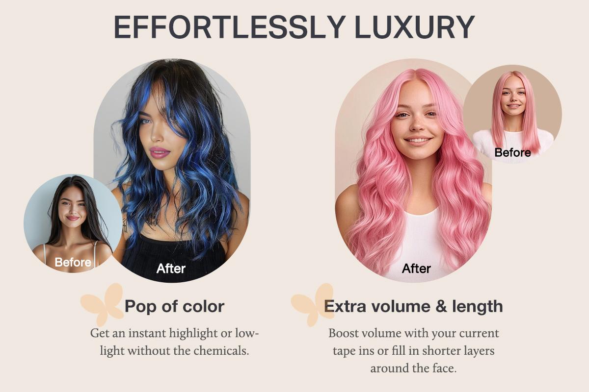 Doores 10pcs Colored Party Highlight Tape in Hair Extensions Human Hair 30g 14 to 24 inch Remy Invisible Tape Ins Straight