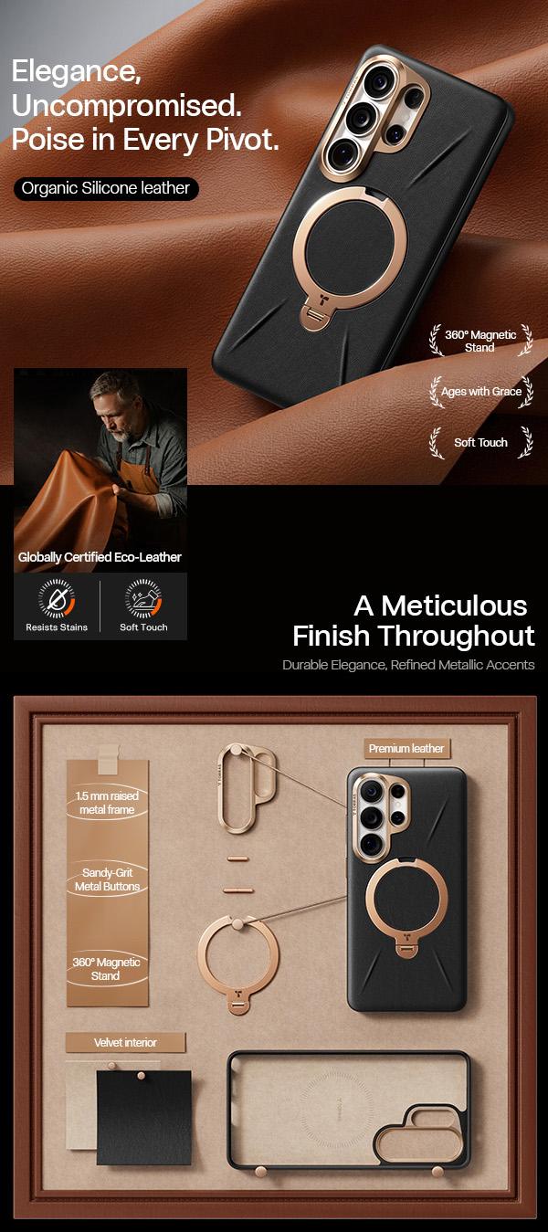 TORRAS Vegskin for Samsung S26Ultra with 360° Ring Stand & Protection 4-Meter Anti-Fall Shockproof Cover&Phonecase&Magesafe