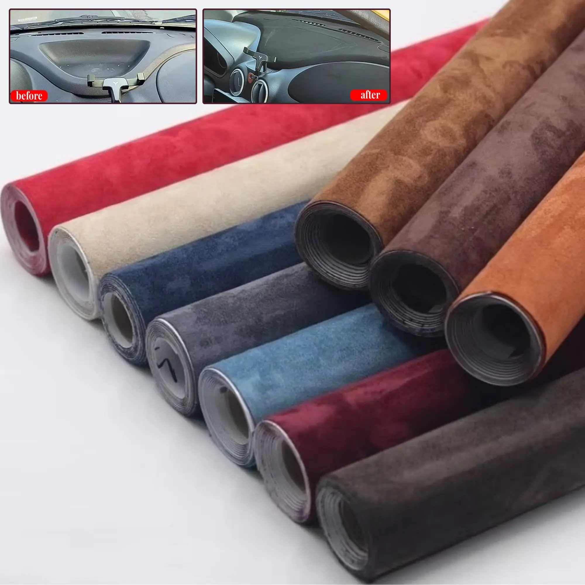 Self Adhesive Suede Fabric Sticker on For Car Interior, Line Drawers ...
