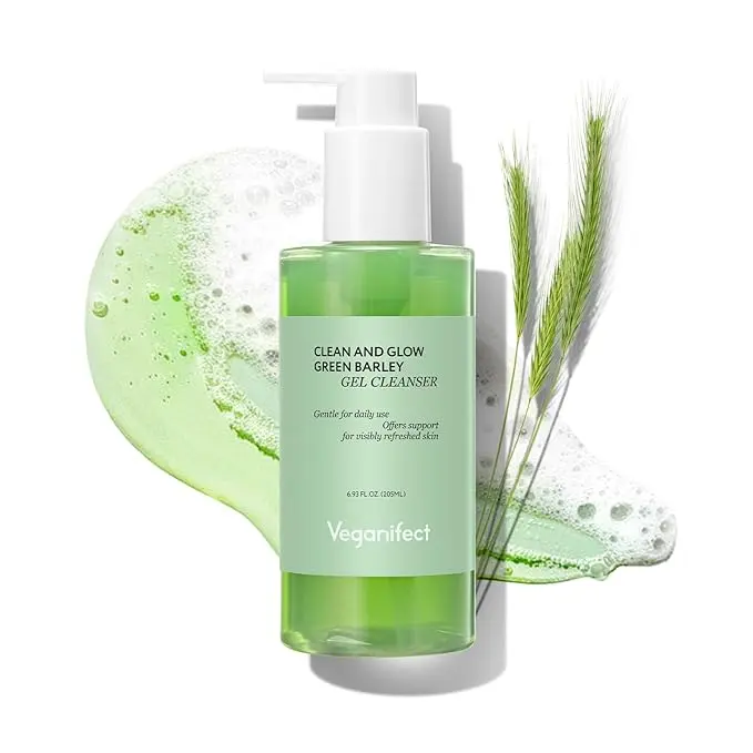 VEGANIFCET Hydrating Gel Face Wash, Citric Acid + LHA + Glycerin + Beta Glucan, Gentle Cleanser, Oil Free, Sensitive Skin, Dehydrated Skin, Korean Skin Care, Big Size (205ml/6.93 fl oz)