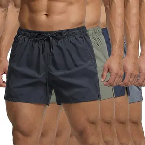 Men’s 4-Pack Casual Sports Ice Silk Shorts with Zipper Pockets — Lightweight, Drawstring Waistband, Solid Color, Regular Fit for Gym, Training, and Athletic Competitions Men's Breathable summer