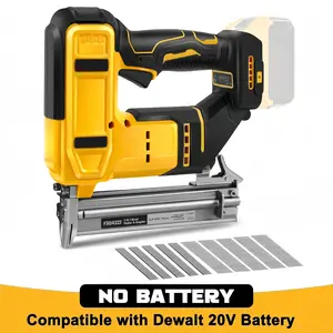 18GA Cordless Brad Nailer for Dewalt 20V Max, 2 in 1 Electric Nail Gun/Staple Gun Powered with 2000 Nails, for Trim Wood Crafting Home DIY (NO Battery)