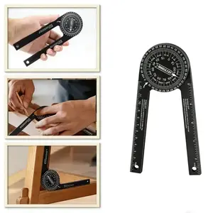 7-Inch Aluminum Miter Saw Protractor, Rust-Proof Angle Finder with Laser-Engraved Precision Scales, Professional Measuring Rulers for Carpenters, Plumbers, and All Building Trades