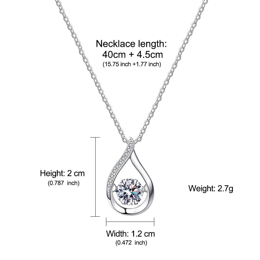 【Moved by love】925 sterling silver The Moving teardrop necklace 1 carat necklace The moving teardrop-shaped necklace shows unforgettable love necklace