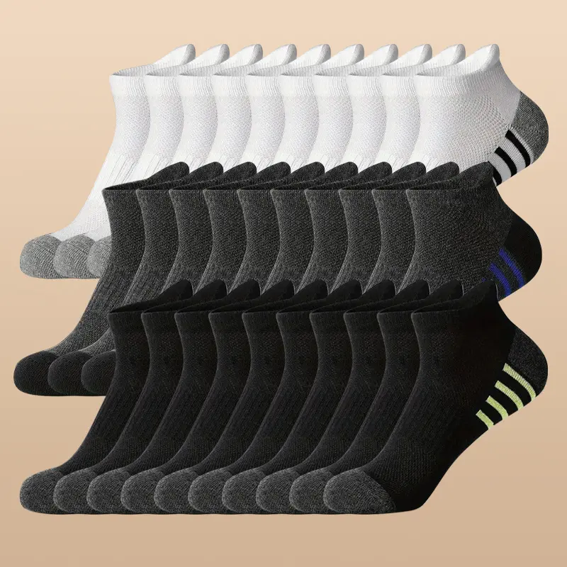 15 Pairs Sports Socks Men Women Running Socks Ankle Cushion Wear-resistant Anti Slip Basketball Casual Socks