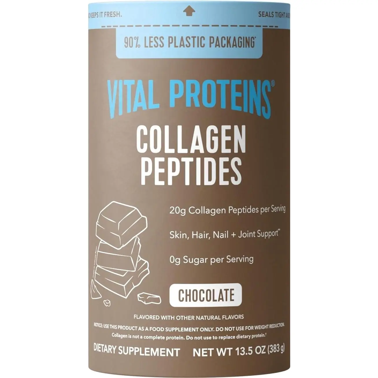 (choose flavor) Vital Proteins Collagen Peptides Powder, Chocolate, 13.5oz | Grass-Fed Collagen Peptides, Supports Hair Skin & Nails, Bones & Joints, Chocolate Flavor, 14 Servings