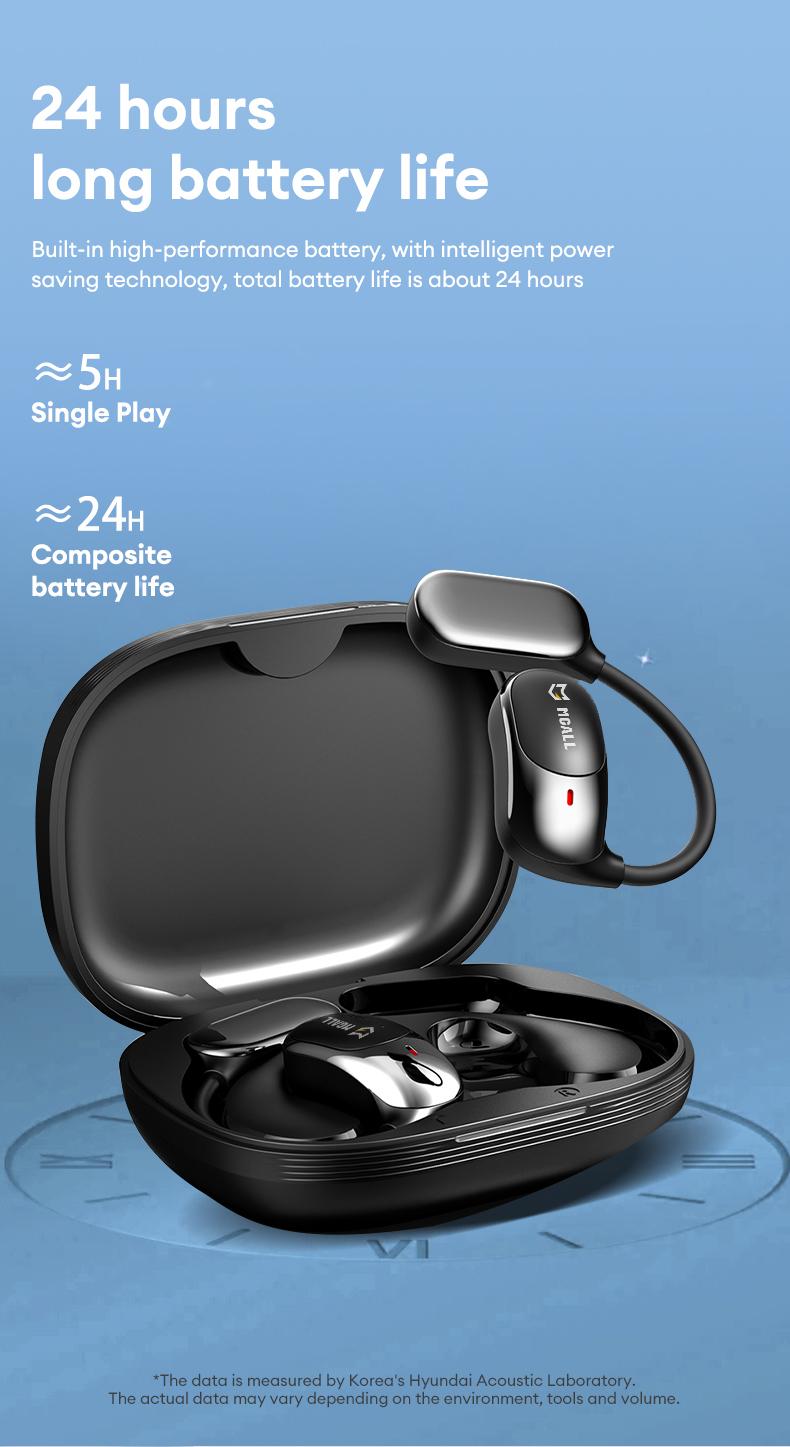 MGALL KC09 with Built-in 169-Language Translation Wireless Headphones with Electroplated Ear Hook Design – Comfortable, Great Sound, Bluetooth 5.4 Flash Connection, Wireless Earbuds for Music and Calls