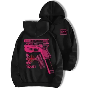 fall outfits In Glock We Trust Standard size Black Hoodie with Multicolor Design for Men and Women Classic Fit Menswear, Casual Top for Unisex Womenswear Sweatshirtshoodies men  hoodie bleach  design red bull  jumper jujutsu  kaisen  merch