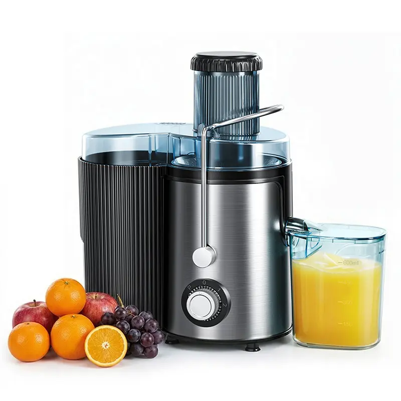 500W Powerful Juicer with 75mm Wide Mouth, Compact Centrifugal Juice Extractor for Whole Apple/Carrot, 2L Large Pulp & 600ML Jug, BPA-Free & Dishwasher Safe, Perfect Family Gift for Healthy Life