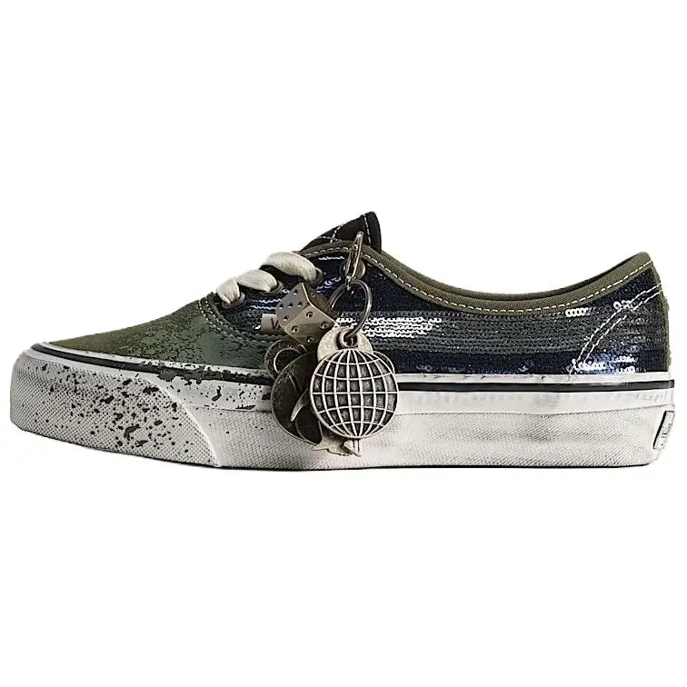 VANS Authentic Men's & Women's 5-11 Casual Fashion Skate Shoes, Classic Canvas Lace-up, Vulcanized Sole, Reinforced Toe, Retro 'La Habana' Green & Blue