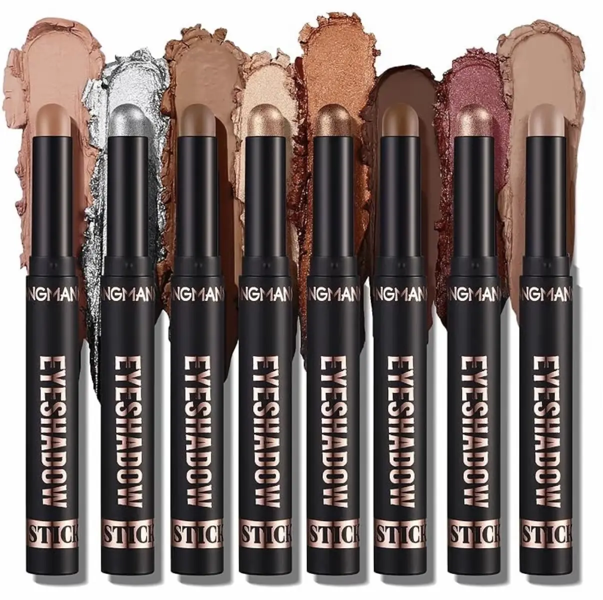 8 Piece Cream Eyeshadow Stick Makeup, Waterproof & Long Lasting Formula, Easy to Blend with Matte & Shimmer Finishes