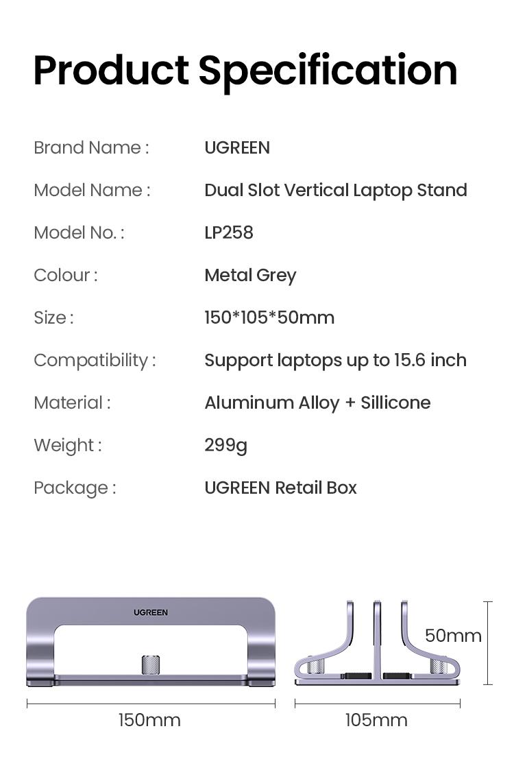 UGREEN Vertical Laptop Stand Holder Desk Single/Dual Aluminum Dock Compatible with MacBook Pro Air Laptop Stand Desktop Adjustable, Lenovo Ideapad, Surface Book, HP Notebook, Dell Chromebook Up to 17.3 Inch-TikTokShopBlackFriday ,TikTokShopHolidayHaul UGREEN Vertical Laptop Stand Holder Desk Single/Dual Aluminum Dock Compatible with MacBook Pro Air Laptop Stand Desktop Adjustable, Lenovo Ideapad, Surface Book, HP Notebook, Dell Chromebook Up to 17.3 Inch-TikTokShopBlackFriday ,TikTokShopHolidayHaul