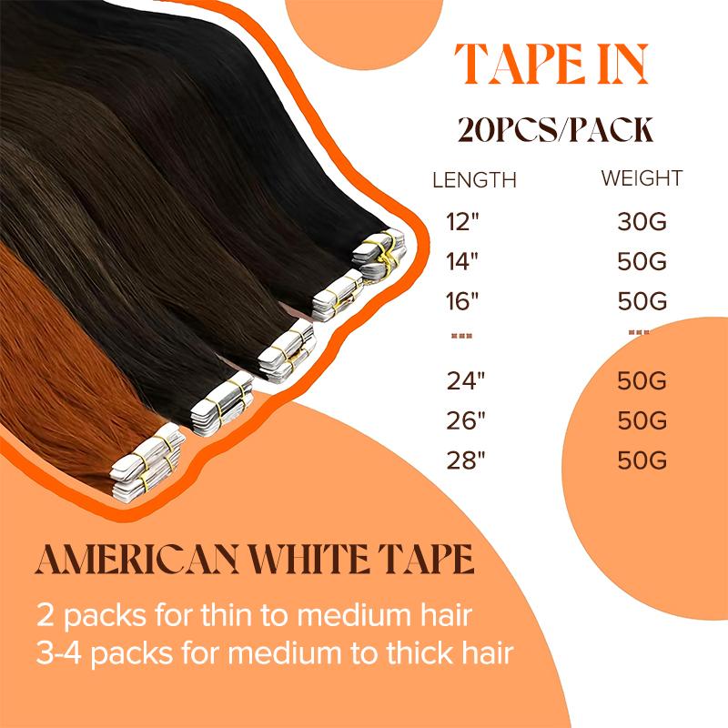 【12inch-28inch】Sunny Tape in Hair Extensions | 50G/20PCS Real Human Hair Natural Straight Invisible Silky  For Women Effortless Beauty in Daily Life #TiktokShopSpringGlowUp