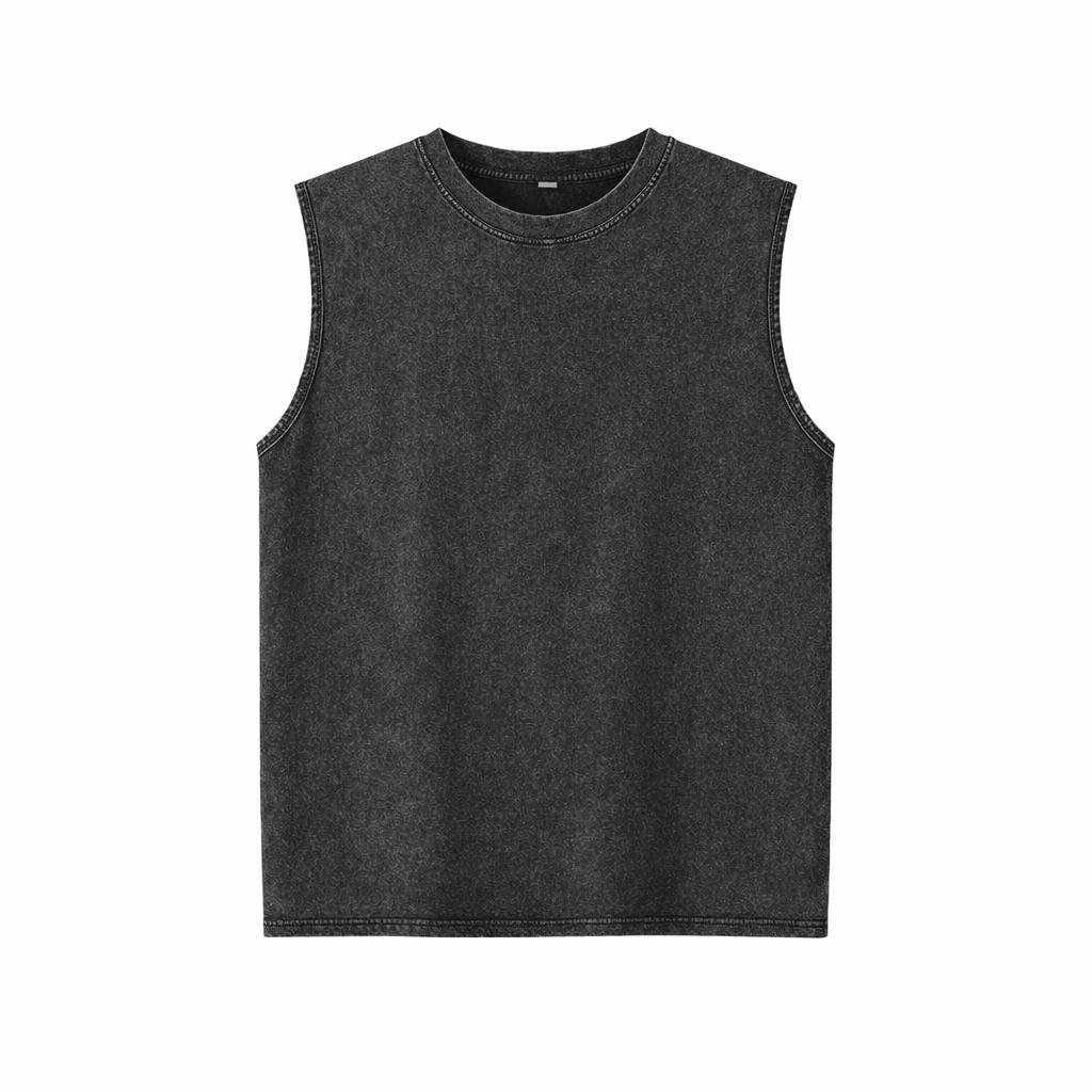 Men's 3-Pack Oversized Vintage Heavy Cotton Washed Loose-Fit Tank Tops, Sleeveless Athletic Sports Tees
