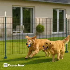 Fencer Wire 7FT Heavy Duty No Dig Steel T-Post with T-Channel and Anchor Plate for Farm, Garden, Orchard, and Outdoor Fencing, Multiple Options