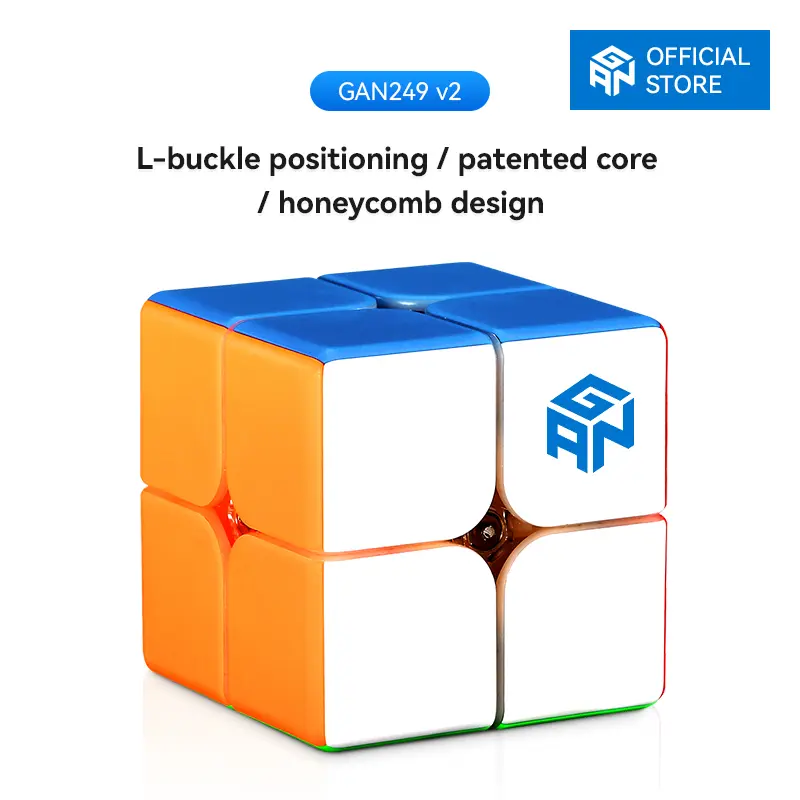 【Official Store】GAN 249 V2 Mini 2x2 Speed Cube Gans 2x2x2 Magic Cube for Kids & Adults 49mm Puzzle Toy