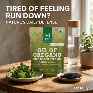 HiPlus Oregano Oil with Black Seed Oil, 300ct Value Pack, High Carvacrol Plant-Based Softgels absorption magnesium
