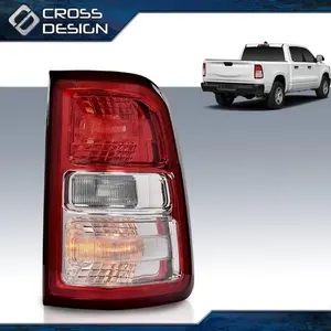 CROSSDESIGN Fit For 2019-23 Ram 1500 Incandescent w/ Chrome Bezel Tail Light Lamp Passenger