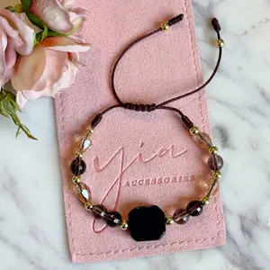 Cuarzo Ahumado Cristal Bracelet