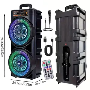 Portable Bluetooth Speaker Powerful Dual 8-Inch Wireless Speaker - 26 Dynamic RGB Lighting Modes, Immersive Bass for Parties & Events, TWS Function, Type-C Charge, Supports TF Card, Professional Sound Bo Audio  Smartphone