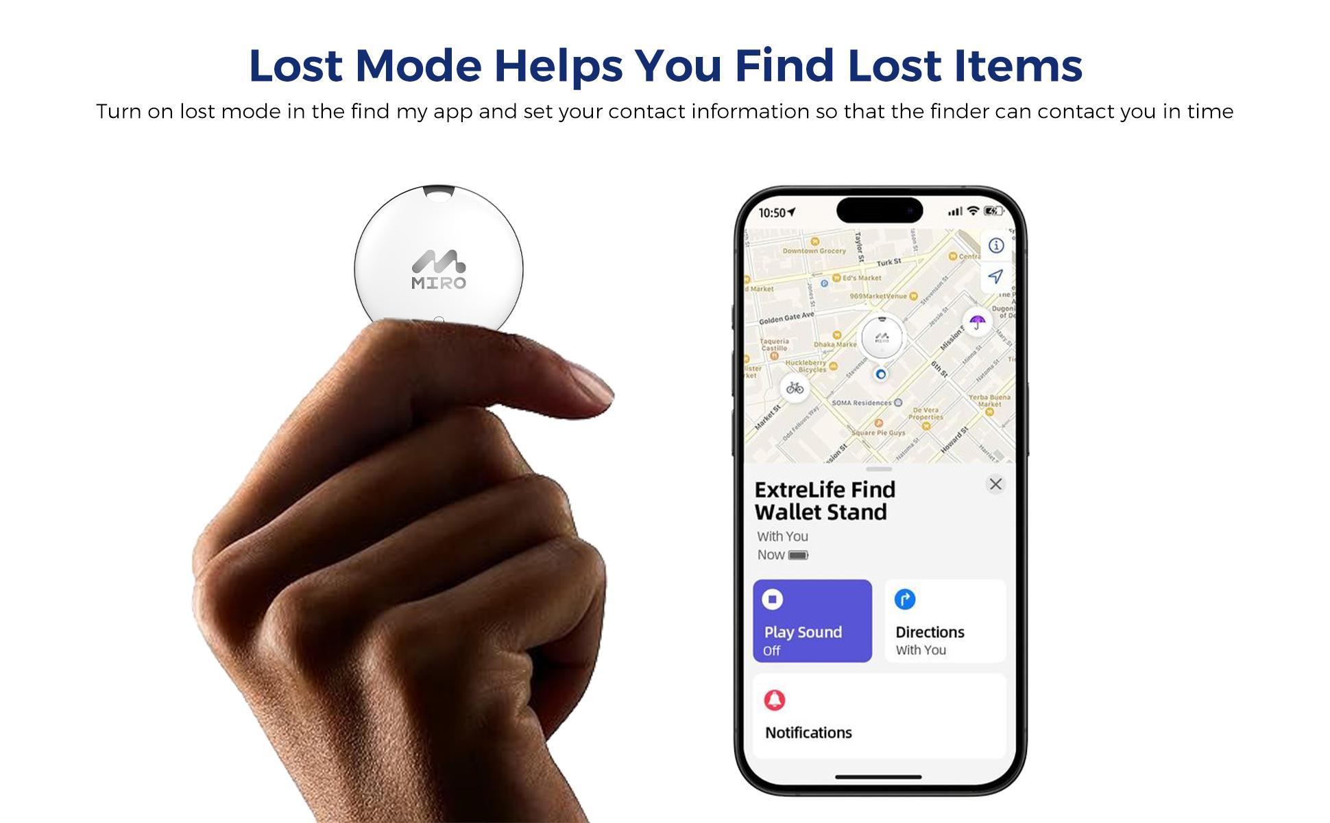 【T1R】Miro Smart Bluetooth Tracker–Compatible with Apple Find My (iOS Only), Backpack, Wallet, Suitcase, IP6 Waterproof – Travel, Daily Use, Outdoor Adventures, Stress-Free Tracking, Perfect Gift for Travelers, Parents & Home Essentials