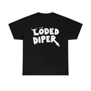 Loded Diaper Unisex Heavy Cotton T-shirt Menswear Top Vintage Distressed