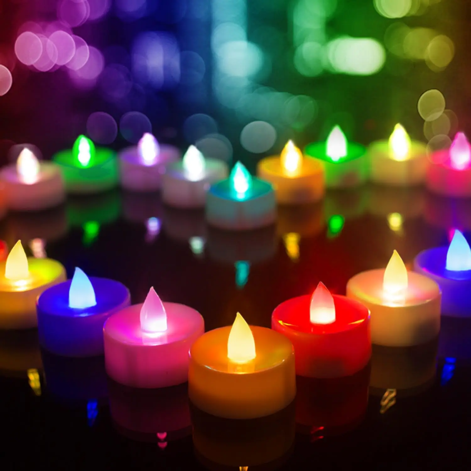 24 Pieces Bulk Pack Color Changing LED Candles - Flameless Tea Candle Lights, 200+ Hours Runtime, Safe Battery Operated Fake Candles for Wedding, Christmas Decor (led decoration, home decor, indoor lighting)