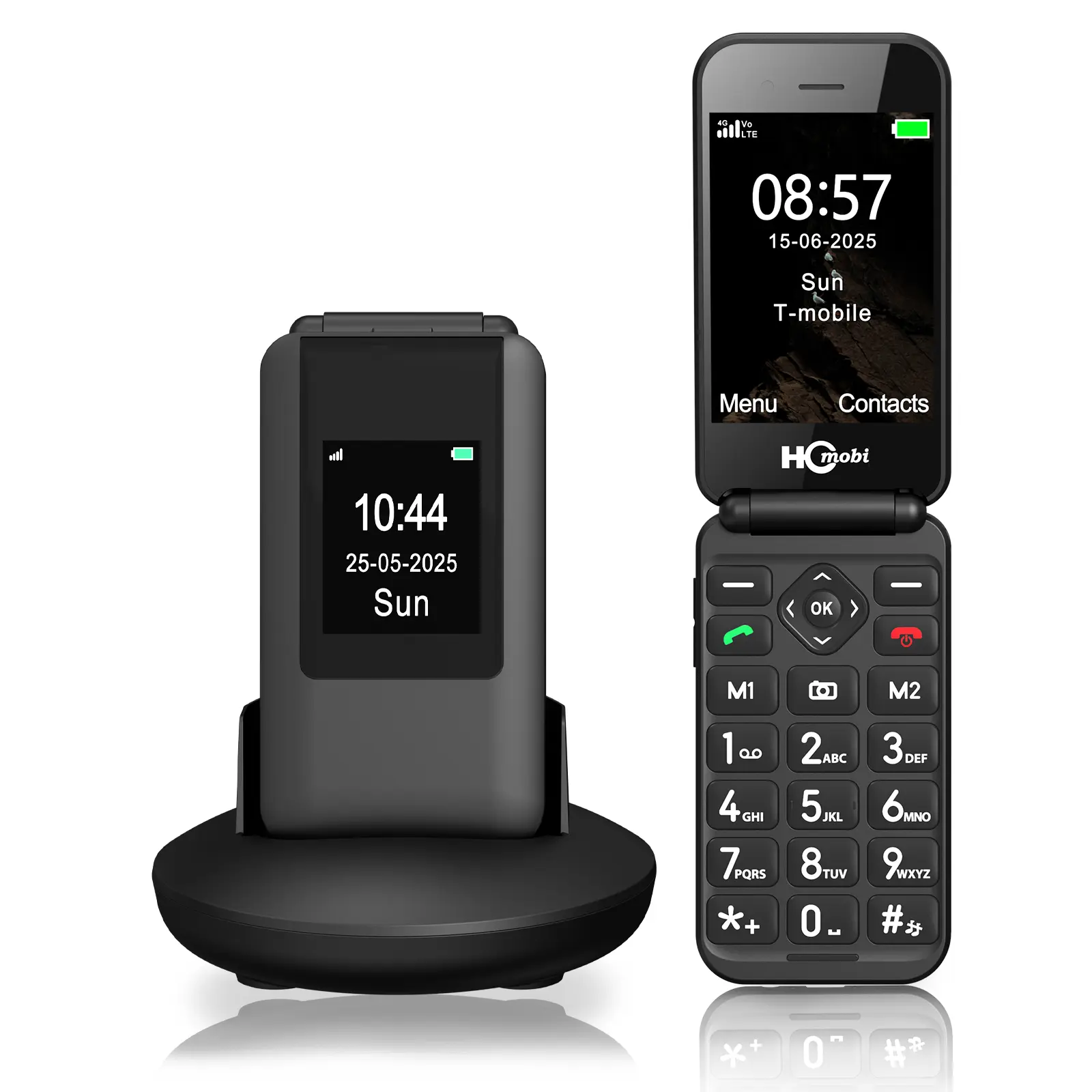 14-Day Battery Life Unlocked Flip Phone 4G LTE Big Keypad SOS Button Loud Clear Sound Simple Backup Mobile Phone for Travel Emergency Digital Minimalism - Audio, Mp4