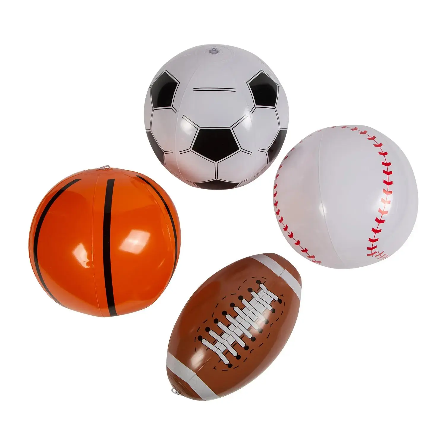 Inflatable 11" Basketball, Soccer, Baseball & Football Toy Assortment - 12 Pc.