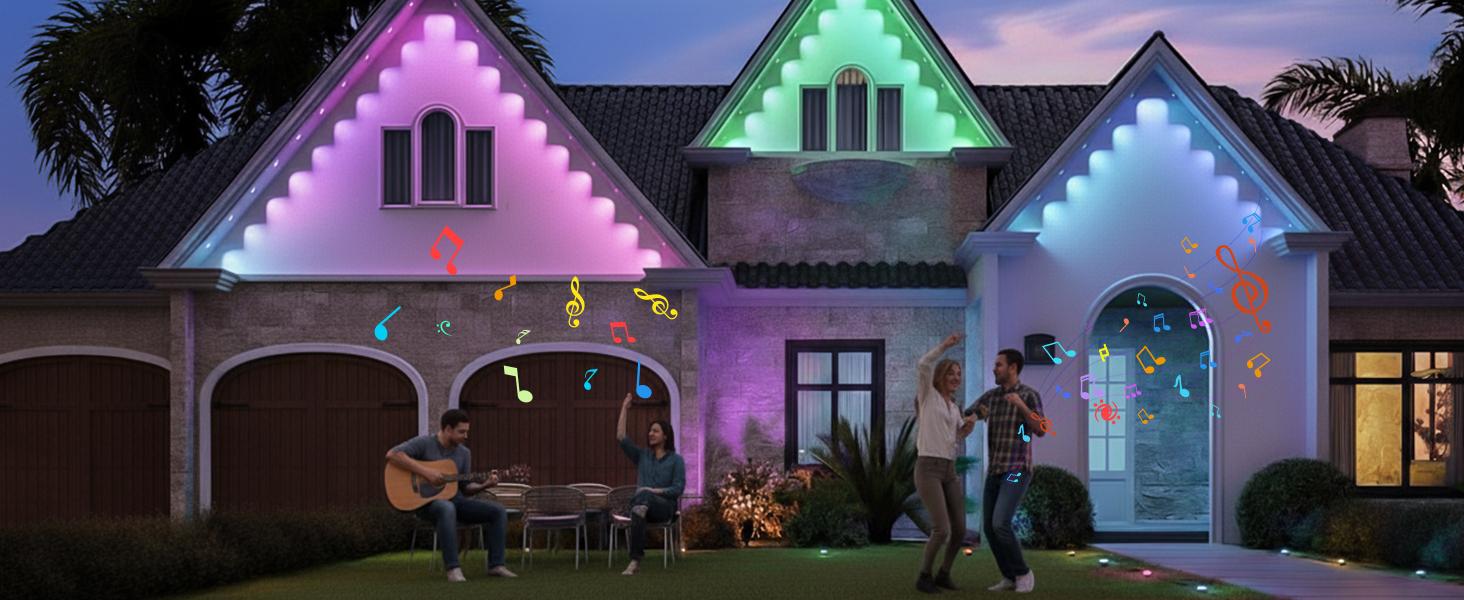 CuLiDing Smart RGBWIC LED Permanent Outdoor Lights Pro, 100+ Scene Modes, Waterproof Eaves Light for Halloween Christmas Decor, Alexa & Google Assistant Compatible,2700K-6500K Adjustable