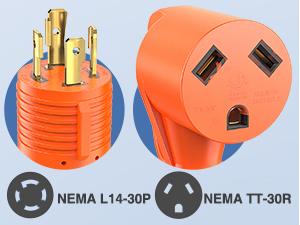 Nilight RV Generator Adapter Cord 30 Amp to 30Amp 4 Prong Pure Copper Heavy Duty Twist Lock Male Plug 10 Gauge Wire L14-30P to TT-30R 30M/30F for RVs Camper Caravan Van Trailer