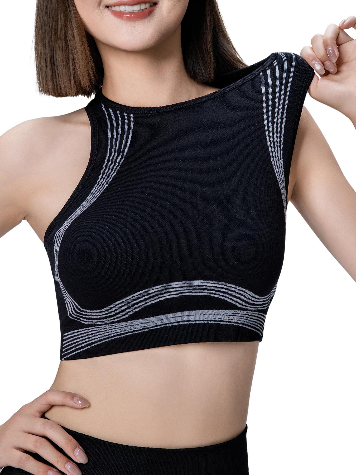 SUNVADUN 1027 Women's Plus-sized Sports Vest Seamless Cowl Neck Stretchable Tight-fitting High Elasticity Yoga vest Moisture-wicking Sweat-wicking Breathable