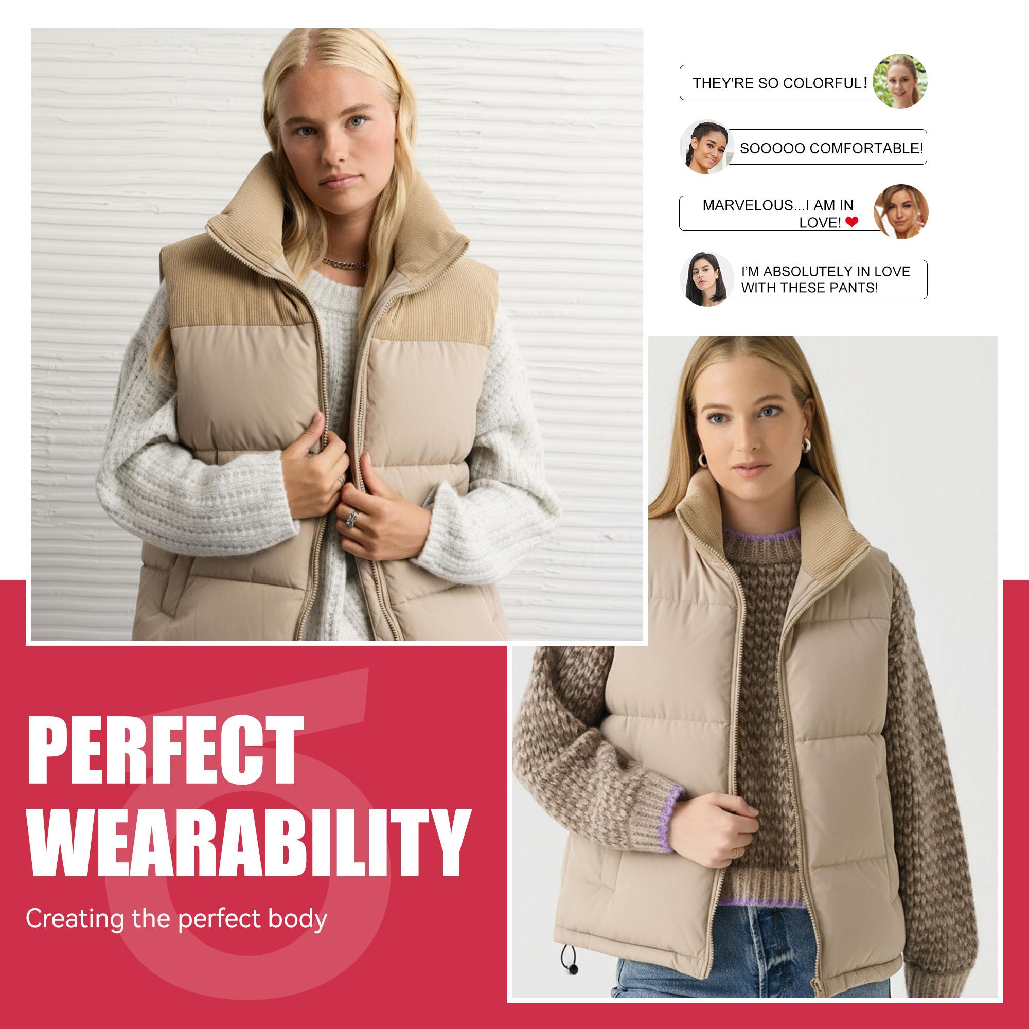 Showitty Winter down cotton-padded jackets, waistcoats, women's thickened vest coats