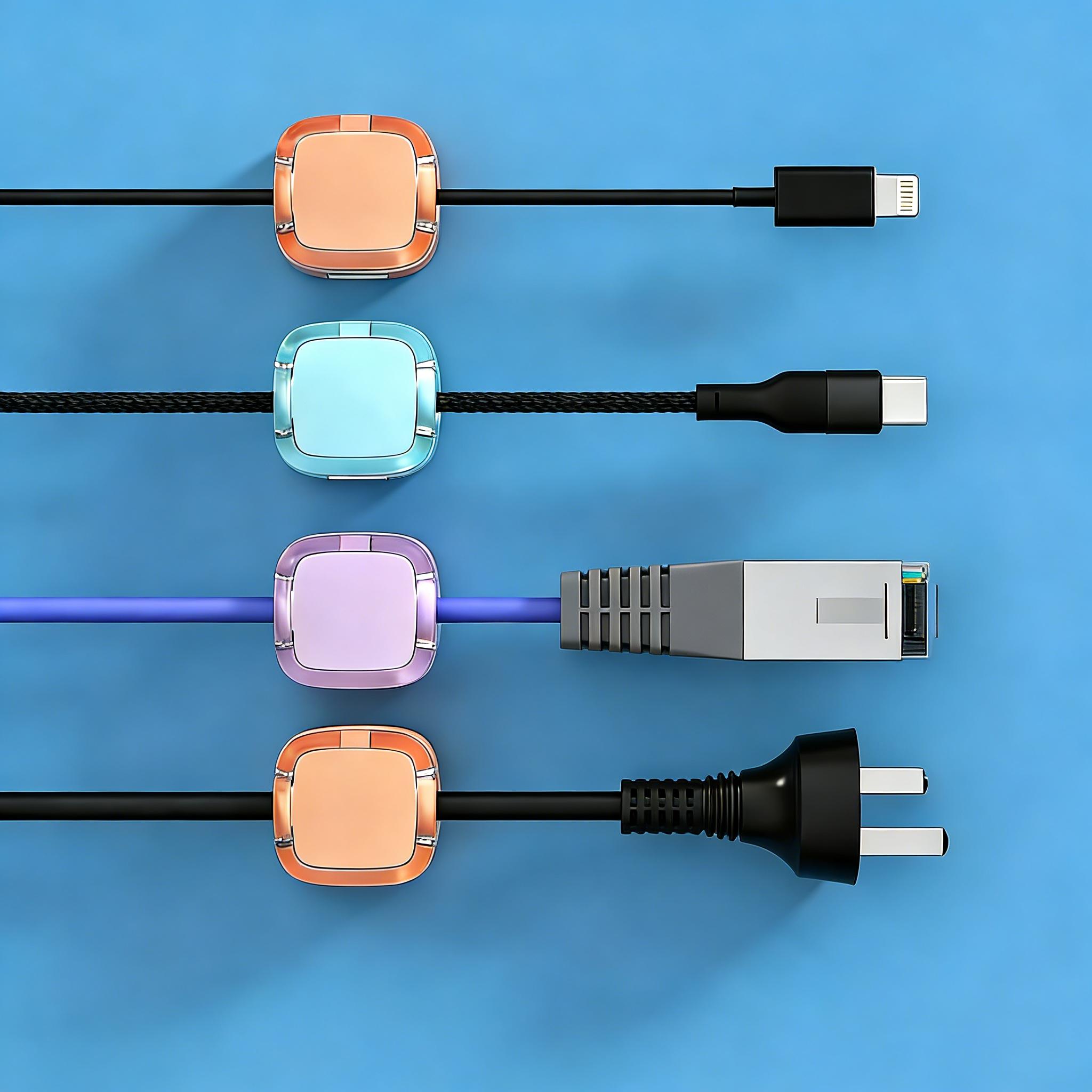 UFORU Magnetic Cord Organizer – 24 Pack Wall Mounted & Desktop Cable Holder, Simple Cable Management,Keep Cables in Place on Desk & Wall | A Practical Valentine’s Day Gift