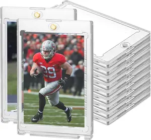 130PT Magnetic Card Holders for Trading Cards, 20ct One Card Touch Holder Baseball Card Thick Protectors Hard Plastic Magnetic Card Case Sports Football Basketball Top Loads for Cards Sleeves