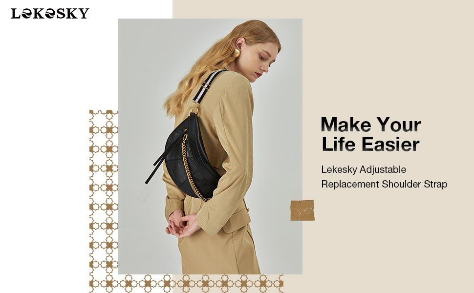 Lekesky Purse Strap Replacement Crossbody,Adjustable Bag Straps Replacement Crossbody Straps for Handbags Shoulder Strap with Stripe Lekesky Purse Strap Replacement Crossbody,Adjustable Bag Straps Replacement Crossbody Straps for Handbags Shoulder Strap with Stripe