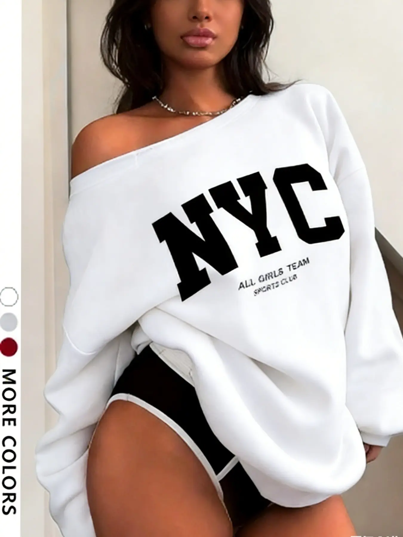 Nyc Letter Oversized Hoodie Sweatshirts, Loose-Fitting Casual Wear, Perfect for Daily & Home Comfort, Trendy Fall&winter Fashion