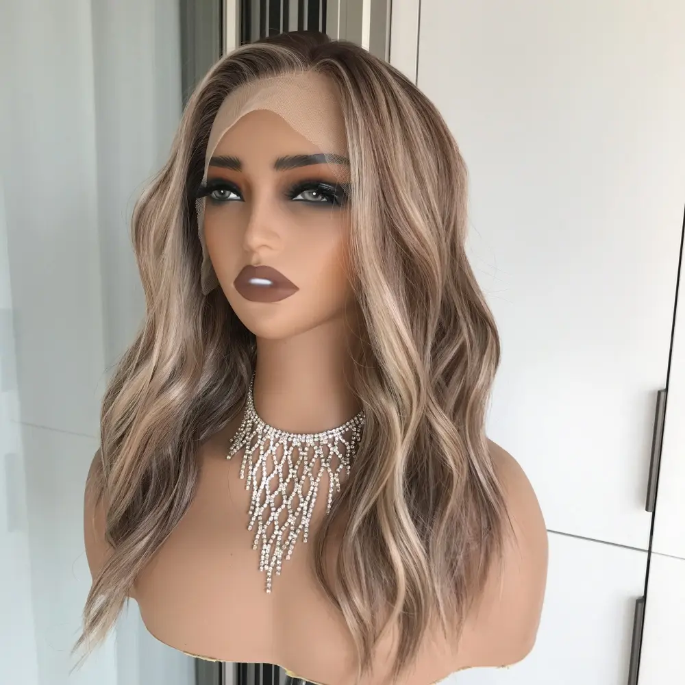 AISOM Sierra Sugar Maple Beach Wave Free Part 13x4 Lace Front Wig with Scandinavian Hairline Low Density Natural Looking Women's Wig
