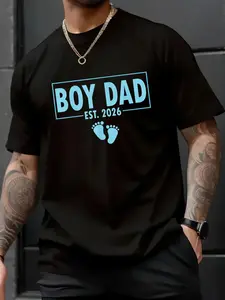 100% Cotton Unisex Boy Dad Est 2026 Newborn Daddy Est 2026 Father Boy Son T-Shirt – Trendy Style, Soft Cotton, Instagram Ready Outfit