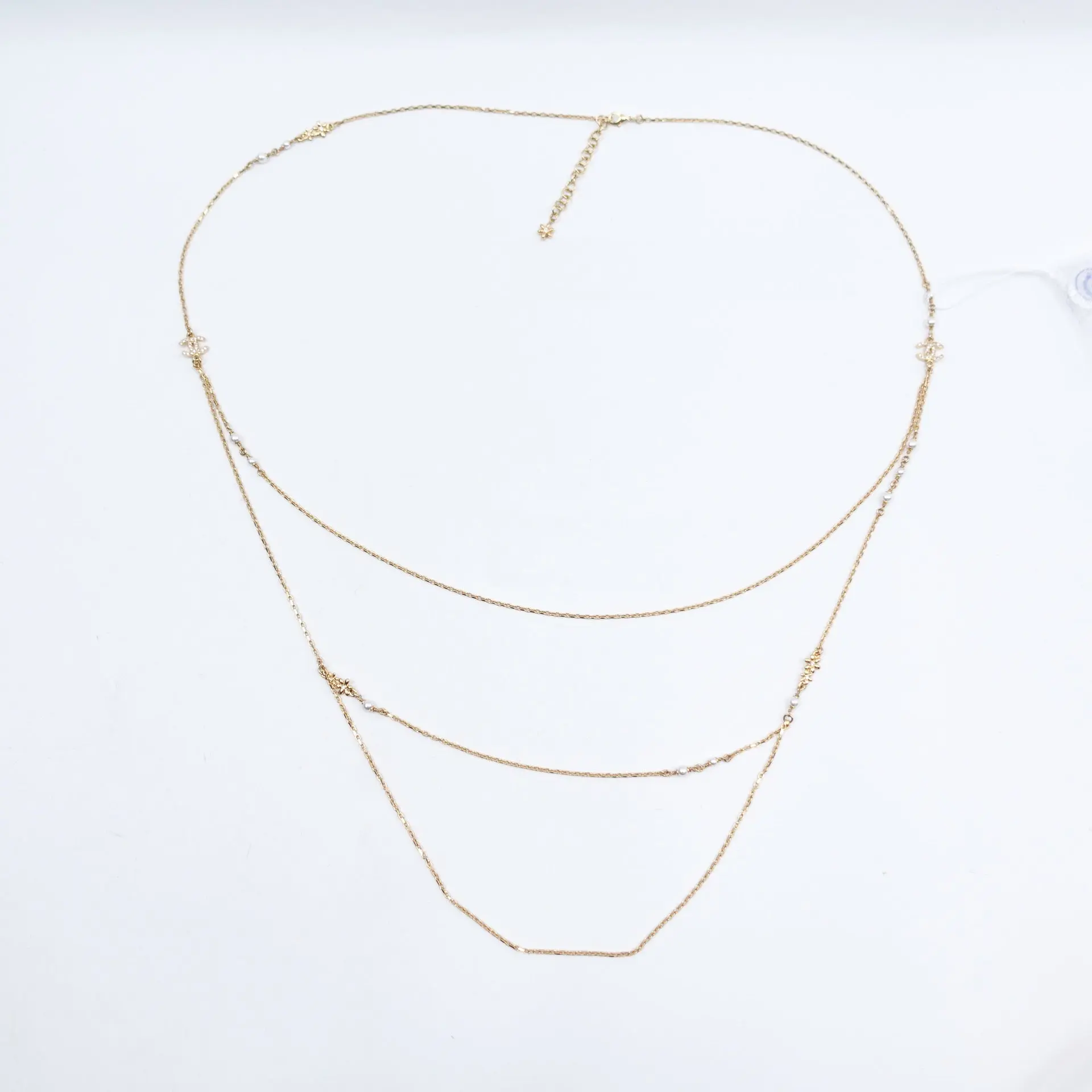 Pre-owned CHANEL Gold Tone Layered Chain Necklace T10426293
