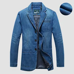 Menswear Vintage Washed Denim Jacket, Spring & Autumn Western Casual Long Sleeve Coat, Classic Skin-Friendly Fabric, Buttoned Front Closure, Ideal for Daily Commuting & Weekend Outings, Perfect Gift for Boyfriends