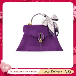 CKSO【 Gift Selection】 Royal Dark Purple Suede Tote Bag for Women - Lightweight Laptop Tote with Top Handle & Adjustable Crossbody Strap - Durable Elegant Handbag for Work Travel & Daily Use