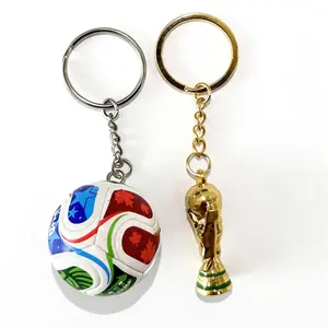 2026 USA-Canada-Mexico World Cup Keychain Set: World Cup Trophy & Official Match Ball Design, Premium Sports Fan Accessories